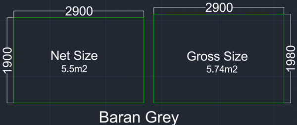 Baran Grey Sizes