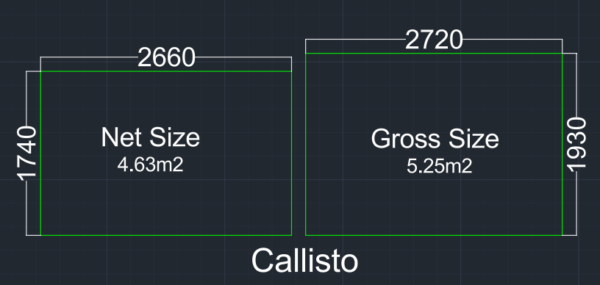 Callisto Sizes