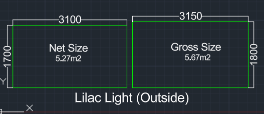 Lilac Light (Outside) Sizes