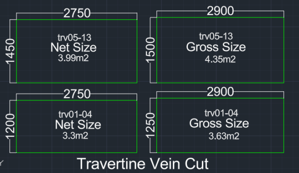 Travertine Vein Cut Sizes