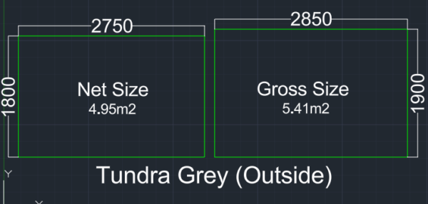 Tundra Grey (Outside) Sizes