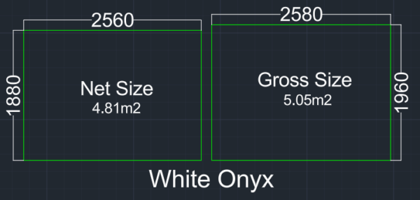 White Onyx Sizes