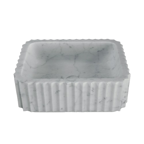 Carrara Rectangular Honed Stone Basin | Bamby Stone