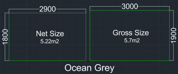 Ocean Grey Sizes