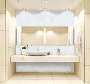 Rosso venato natural stone luxury bathroom