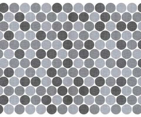 Round Textile Blend Blue Grey