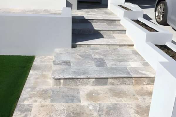 Silver Travertine Tile Floor