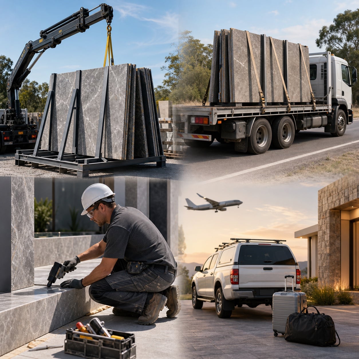 Bamby Stone handling services including crane hire, stone delivery, maintenance and interstate travel