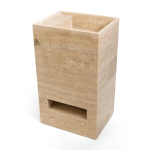 Travertine Rectangular Freestanding Basin Right Side