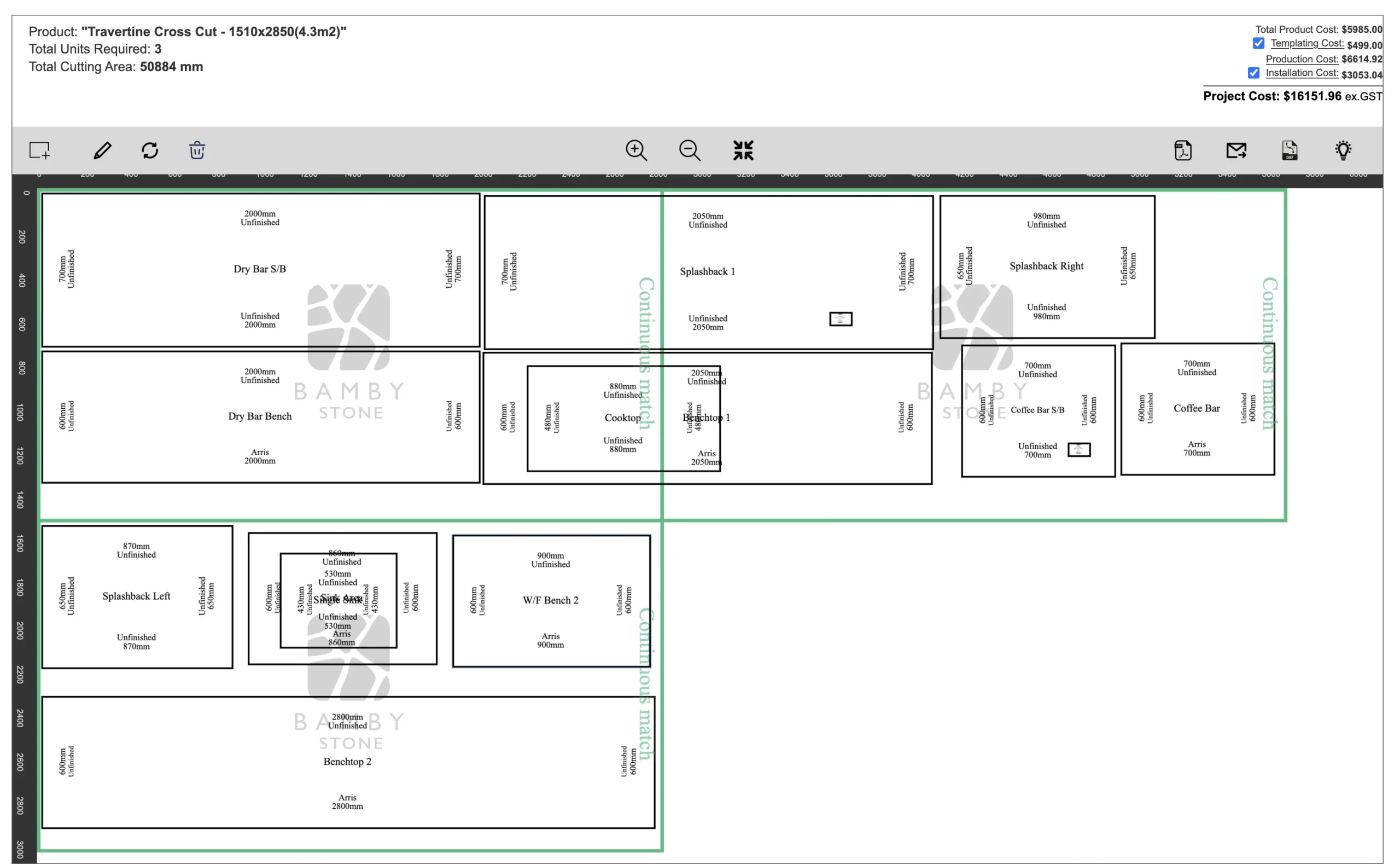 Bamby Stone Project and Slab calculator