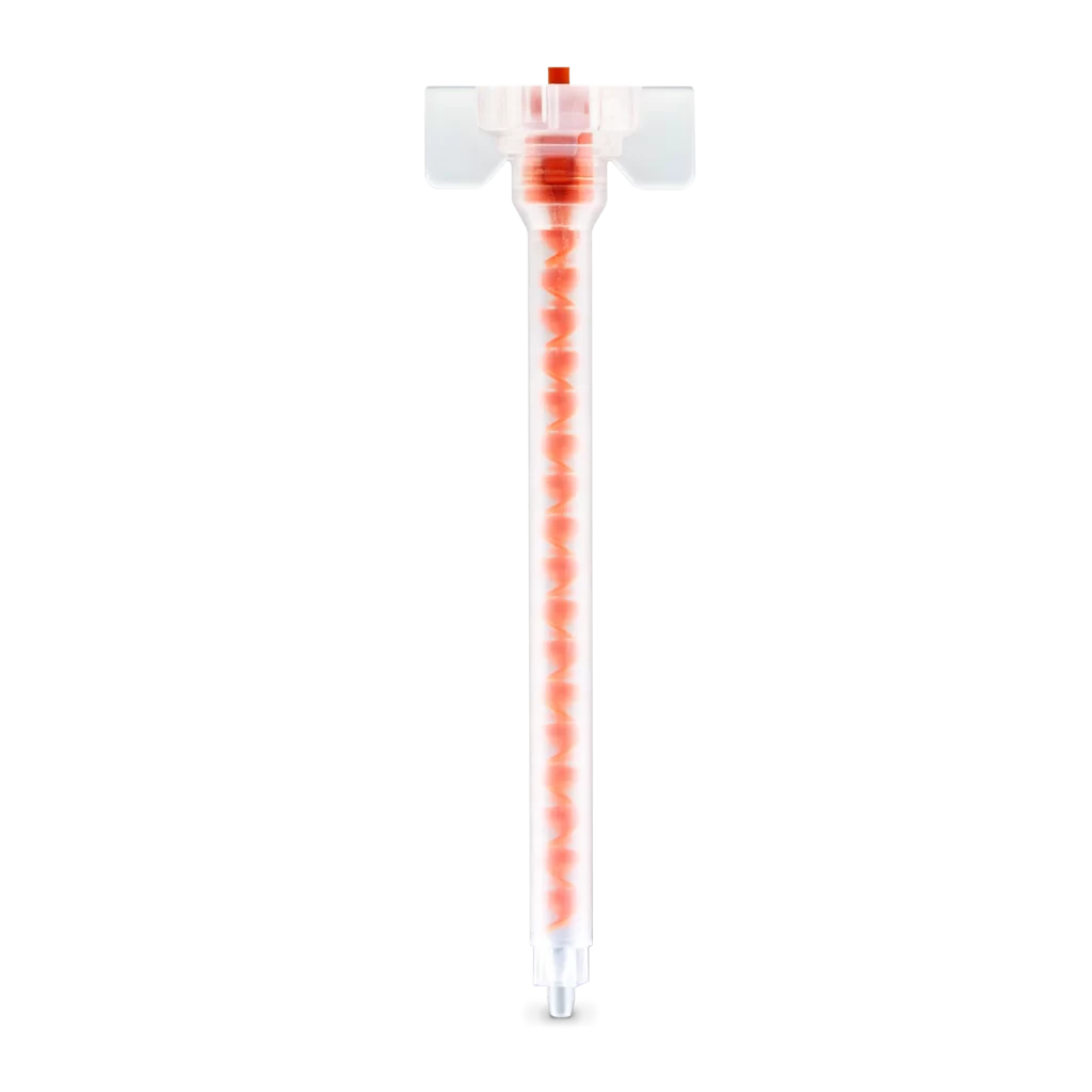 Integra X-Stream static mixer with bayonet connection and orange mixing elements