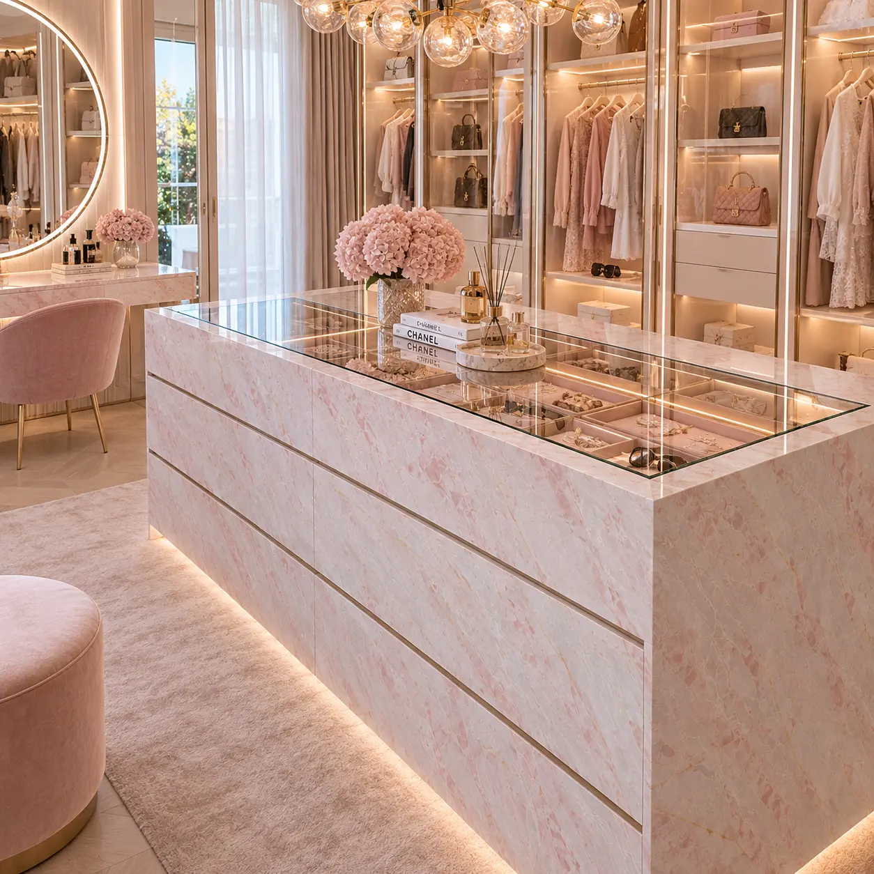 Rosa Cristallo dresser