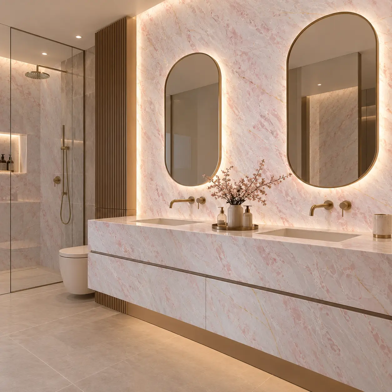 Rosa Cristallo vanity